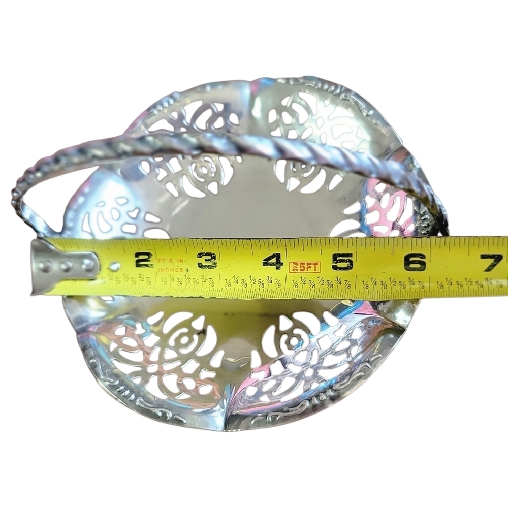 Metal Floral Decorative Small Serving Pieces For Tea Cakes.. - Picture 3 of 3